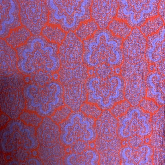 J.Crew size XXS Red & Purple Patterned V-neck Tunic Swimsuit Lightweight Coverup - Picture 2 of 7